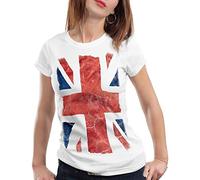 style3 Jack Union T-Shirt Femme Grande-Bretagne Angleterre Londres Drapeau, Couleur:Blanc, Taille: