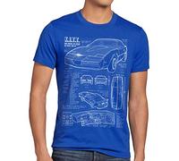 style3 K.I.T.T. T-Shirt Homme Dessin Bleu Michael Knight 2000 Black Rider