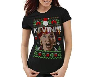 style3 Kevin Tout Seul T-Shirt Femme Maman Rate Avion Pull de noël Ugly Sweater, Taille: