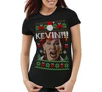 style3 Kevin Tout Seul T-Shirt Femme Maman Rate Avion Pull de noël Ugly Sweater, Taille:L