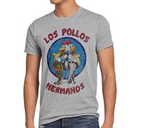 style3 Los Pollos T-Shirt Homme, Taille:2XL;Couleur:Gris chiné