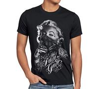 style3 Marilyn Tatouage 'No Pain' T-Shirt Homme Rock Monroe tatoué USA, Taille: