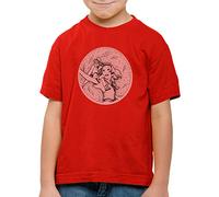 style3 Neko à Pois T-Shirt pour Enfants Royaume des Chats, Couleur:Rouge, Taille:152