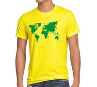 style3 Sheldon Mappemonde T-Shirt Homme, Taille:, Couleur:Jaune