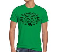 style3 Sheldon Monsters T-Shirt Homme dinosaurien Primaire, Taille:, Couleur:Vert