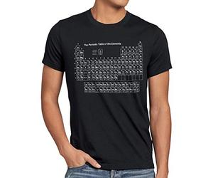 style3 Sheldon Système Périodique T-Shirt Homme Cooper TBBT, Taille:, Couleur:Noir