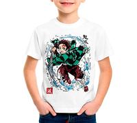 style3 Tanjiro Sumi-e T-Shirt pour Enfants Demon Anime Japan Manga, Taille:104