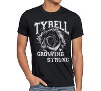 style3 Tyrell Homme T-Shirt Growing Strong College Rose Blason bluray, Taille:, Couleur:Noir