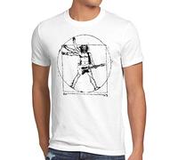 style3 Da Vinci Rock T-Shirt Homme Musique Festival Rock Tape, Taille:2XL, Couleur:Blanc