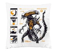 style3 Xénomorphe Coussin avec Remplissage, Housse en Coton, 28x28 cm Ripley Alien Prometheus Nostromo, Couleur:Blanc