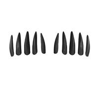 Stylebest 10pcs Halloween Witch Faux Nail Tips, Zombie Cosplay Couverture Complète Stiletto Nails Artificiels, Gothic Vampire Black, For Women Halloween Party (Noir)