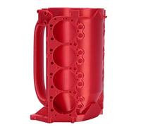 Stylebest Bloc Moteur Peut Tasse Conception Unique ABS isolé Tasse à café 12oz pour les Amateurs de Voitures Cadeaux de Mécanique (Rouge)