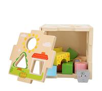 Stylebest Blocs de Construction Assortis en Forme de Bois, Jouet éducatif pour Enfants de 3 Ans et Plus, Bois Naturel, coloré et Sûr, 15 Pièces (boîte de renseignement de Dessin animé)