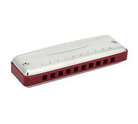 Stylebest Blues Harmonica Professional Mouthorgan avec Couvercle en Acier Inoxydable pour Débutants et Experts - Instrument de Musique b 10 Trous, 4,1 X 1,2 X 0,8 Pouces (Rouge)