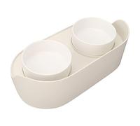 Stylebest Bols Surélevés en Céramique pour Chat, sans Déversement, Doubles Bols Antidérapants pour Nourriture et Eau pour Petits Animaux de Compagnie, 2 Unités en Céramique 4,3x14,6 Pouces (Blanche)