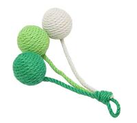 Stylebest Boules de Fil pour Chat, Boule à Hochet, Jouet à Mâcher en Sisal Confortable pour Chats, Plaisir Interactif de Meulage des Pattes, Taille 5 Cm, Comprend 1 unité (Vert, Cyan, Blanc)