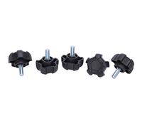 Stylebest Bouton de Serrage à Filetage M6, Ergonomique, économie de Main D'œuvre, Conception en étoile pour équipement Mécanique, Plastique ABS, Paquet de 5