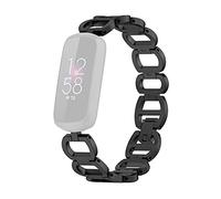 Stylebest Bracelet de Rechange en Métal, Compatible avec Luxe Smart Band, Bracelet de Poignet avec Bracelet Pliable pour Plus de Confort, Noir Argent Rose or Rose Champagne rosé (noire)