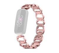 Stylebest Bracelet de Rechange en Métal, Compatible avec Luxe Smart Band, Bracelet de Poignet avec Bracelet Pliable pour Plus de Confort, Noir Argent Rose or Rose Champagne rosé (Rose Rose)