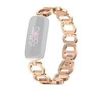 Stylebest Bracelet de Rechange en Métal, Compatible avec Luxe Smart Band, Bracelet de Poignet avec Bracelet Pliable pour Plus de Confort, Noir Argent Rose or Rose Champagne rosé (Or rose)