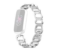 Stylebest Bracelet de Rechange en Métal, Compatible avec Luxe Smart Band, Bracelet de Poignet avec Bracelet Pliable pour Plus de Confort, Noir Argent Rose or Rose Champagne rosé (argent)