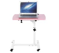 Stylebest Bureau D'ordinateur Portable à Hauteur Réglable, Table de Canapé-lit Portable avec roulettes, Poulie Muette, Amovible pour la Lecture au Bureau à Domicile (Rose)