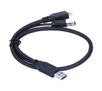 Stylebest Câble D'alimentation et de Données USB-A vers USB 2.0 + Micro B Mâle vers Mâle pour Disque Dur Mobile avec Isolation PVC Haute fidélité 0,5 Mètre Noir