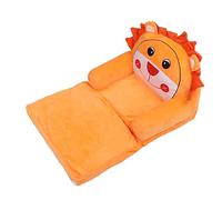 Stylebest Canapé Pliable pour Enfants avec Housse Douce et Respirante, Canapé-lit en Forme d'animal de Dessin animé pour Salon et Chambre à Coucher, Orange (2 Niveaux)