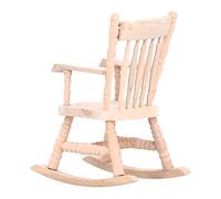 Stylebest Chaise à Bascule Miniature 1:12, Joli Jouet à Bascule en Bois pour Accessoires de Maison de Poupée, pour Les Petites Filles, Matériaux (Couleur du Bois Naturel)
