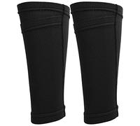 Stylebest Chaussettes Protège-Tibia Double Couche, Manchons Ergonomiques pour Protège-Tibias de Football pour L'entraînement, Conception en et Confort, 1 Paire Noire (Adolescent/M)