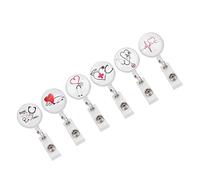 Stylebest Clip de Bobine de Badge Rétractable, Excellent Design, Porte-badge D'identification D'infirmière pour un Accès Facile, Cordon de Serrage de 79cm de Long, Portable, Paquet de 6