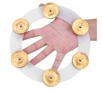 Stylebest Cymbales de Batterie, Charleston, Tambourin, Son de Jingle Lumineux pour Performances de Percussions, en Acier Inoxydable, Taille 19cm, 12cm (Or)