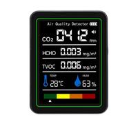 Stylebest Détecteur de qualité de l'air avec Moniteur de CO2 en Temps Réel | Plusieurs capteurs, mesure d\'humidité, matériau ABS durable