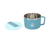 Stylebest Ensemble de Bols à Nouilles en Acier Inoxydable avec Cuillère et Baguettes pour une Cuisson Facile des Ramen au Bureau Cuiseur à Ramen Polyvalent de 1 200 Ml (Bleue)