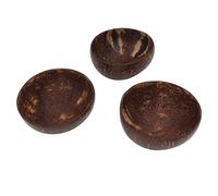 Stylebest Ensemble de Bols en Noix de Coco Uniques Polis à la Main Réutilisables pour le Riz, le Dessert, le Petit Déjeuner, 3 Unités, Coquille de Noix de Coco 4,7 Pouces