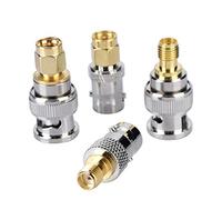 Stylebest Ensemble de Connecteurs Coaxiaux 4 Pièces, Adaptateurs Coaxiaux Durables et de Haute qualité pour Connecter des Antennes BNC aux Radios SMA, Idéal pour Les Appareils LAN sans Fil