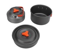 Stylebest Ensemble de Cuisine de Camping pour 2-3 Personnes, Poêle à Frire Portable, Bouilloire à thé, Kit de Cuisine en Plein Air en Alliage D'aluminium