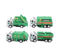 Stylebest Ensemble de Jouets de Camion à Ordures 4 Pièces, Modèle de Camion de Transport de Déchets de Véhicules de Camion à Ordures en Plastique avec Un Savoir-Faire Méticuleux, pour