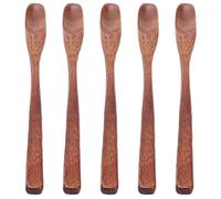 Stylebest Ensemble de Petites Cuillères en Bois, 5 Pièces, avec Tête étroite, Conception Anti-brûlure pour Enfants, Nourriture, Cuisine à Domicile
