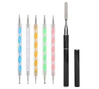 Stylebest Ensemble de Stylos à Points pour Nail Art, 6 Pièces, Outils de Peinture sur Gel UV à Double extrémité pour Manucure Professionnelle à la Maison avec un Matériau Acrylique Durable