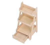 Stylebest Étagère à Fleurs pour Maison de Poupée, Support de Fleurs Miniature en Bois, Conception à 3 Couches pour Maison de Poupée 1/12 en Bois de Bouleau 11x5cm