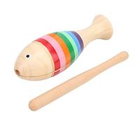 Stylebest Instrument à Percussion en Bois, Motif Poisson de Dessin animé coloré, Jouet Musical pour Enfants pour Un Jeu Amusant, fabriqué en érable Non Toxique, Taille 14,5 Cm/5,7 Pouces avec 1 Bâton