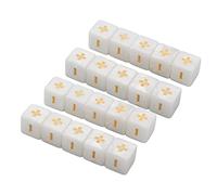 Stylebest Jeu de Dés Mathématiques 20 Pièces avec Signes Plus Moins Gravés pour L'éducation Infantile Matière Plastique Durable (Blanche)