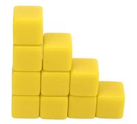 Stylebest Jeu de Dés Vierges, 30 Pièces, Compact, éducatif, écriture sur Dés de 16mm, pour Jeux en Classe, Matière Plastique (Jaune)