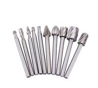 Stylebest Jeu de Limes Rotatives en Acier Rapide, Fraises pour le Travail du Bois et les Outils de Sculpture, Tige de 3mm pour Usage électrique et Pneumatique 10 Pièces