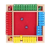 Stylebest Jeu de société de Dés en Bois pour 4 Joueurs, Jeu d'apprentissage Amusant des Mathématiques pour Table Familiale, Fête de Vacances Matériau : Bois Taille : 8,7 X 8,7 X 1,4 Pouces (Fond
