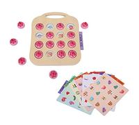 Stylebest Jeu D'échecs à Mémoire en Bois, Jouet de Puzzle éducatif pour Enfants, Améliore Les Compétences de Mémoire et D'observation, Matériau Sûr et Non Toxique (Rose)