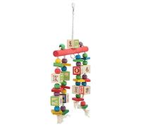 Stylebest Jouet à Mâcher Bloc d'oiseaux pour Perroquets de Taille Moyenne et Grande, Corde en Bois et Coton Colorée Résistante aux Morsures, 1 Pièce pour Soulager L'ennui