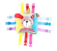 Stylebest Jouet Assorti à Boucles pour Nourrissons, Jouet éducatif Sensoriel en Peluche avec 6 Boucles, Apprentissage et Exploration, Taille 6,9 x,9 Pouces (Chien)