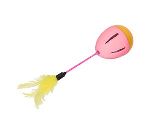 Stylebest Jouet pour Chat en Plumes, Couleurs Vives, Rotation à 360 Degrés pour Un Temps de Jeu Interactif avec des Chatons, Matières Plastiques 7x20cm (Rose et Jaune)